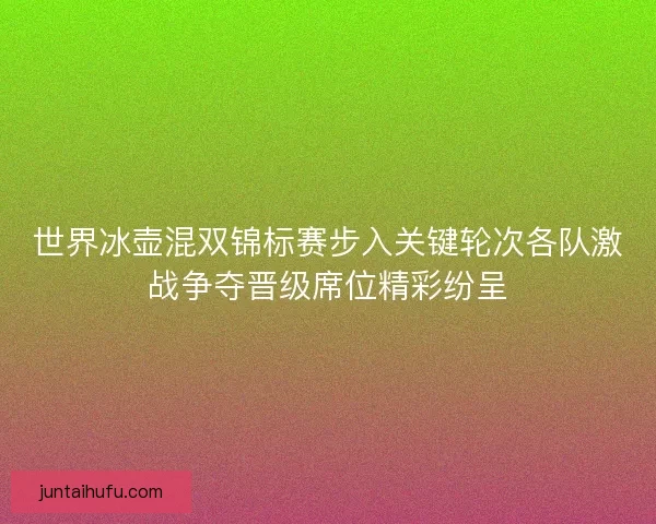 世界冰壶混双锦标赛步入关键轮次各队激战争夺晋级席位精彩纷呈