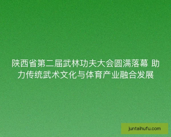 陕西省第二届武林功夫大会圆满落幕 助力传统武术文化与体育产业融合发展 陕西省第二届武林功夫大会圆满落幕 助力传统武术文化与体育产业融合发展